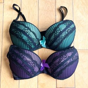 JACOB Lace Lightly Lined Discontinued Bra Bundle – Size 34C